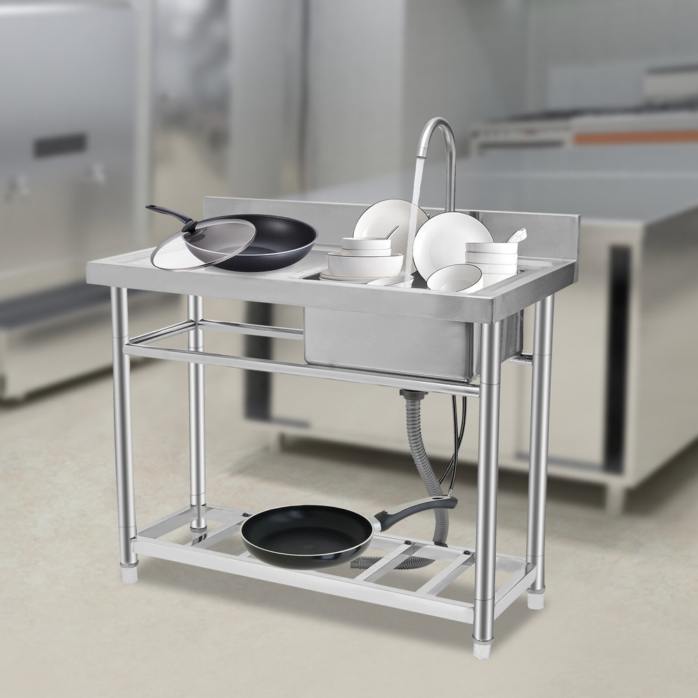 Single Bowl Kitchen Sink Fits Laundry Room Bathroom US Stainless Steel Durable~