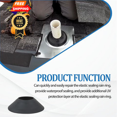 14137 3″-4″ No-Calk Roof Flashing and 14136 1.5″-3″ Waterproof Rain Black