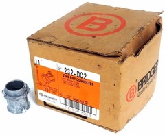 BOX OF 20 NEW BRIDGEPORT 232-DC2 1″ ZINC EMT CONNECTORS 232DC2