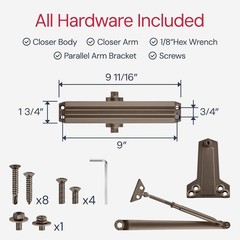 Lawrence Medium/Heavy Duty Door Closer Commercial Grade 1 – Surface-Mounted C…