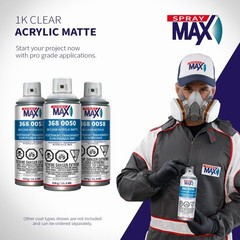1K Acrylic Matte Clear Coat Spray Paint 11.3 oz Fast Drying For Cars And Metal
