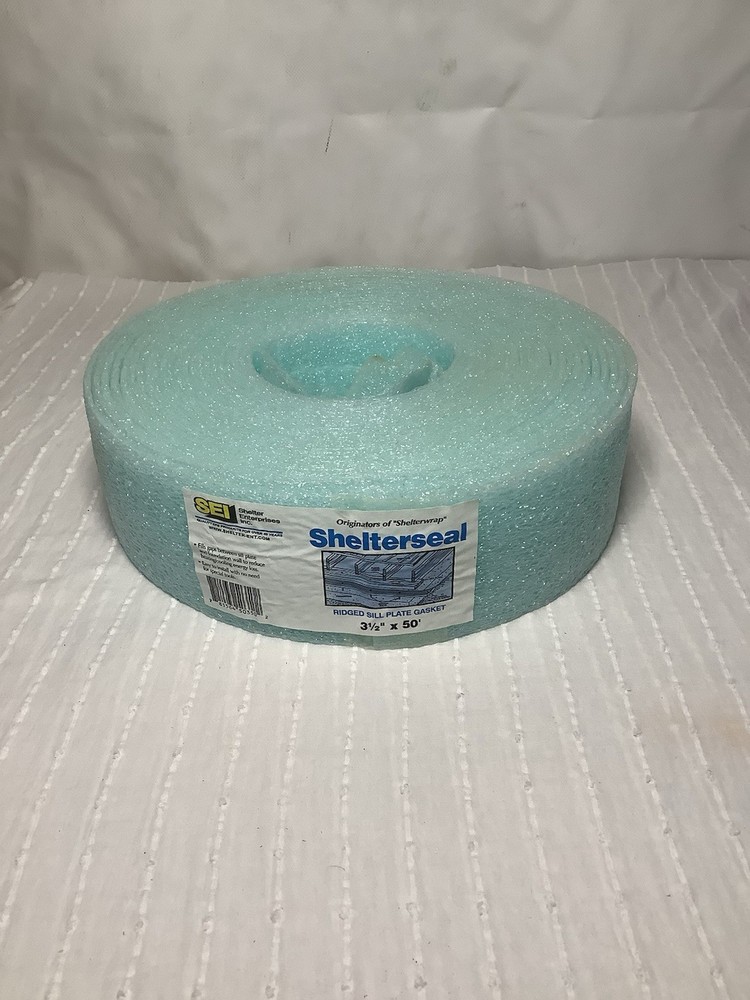 SEI Shelterseal 3 1/2 in x 50 ft Ridged Sill Plate Gasket Blue, Shelter Seal