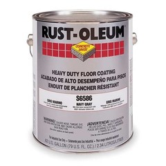 Rust-Oleum S6582413 1 Gal Floor Coating, High Gloss Finish, Silver Gray,