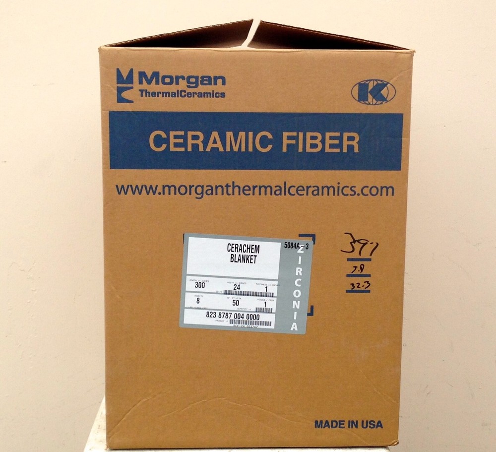 1″ CeraChem Ceramic Fiber Insulation 24″x 300″ FULL ROLL Thermal Ceramics 2600F