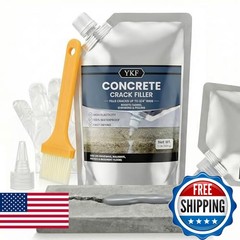 YKF Concrete Crack Filler 1.1lb Self-Leveling Liquid Cement Sealant Gray