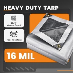 Keten Tarps Heavy Duty Waterproof 10X20 Feet, Extra Thick 16 Mil, Tear & Fade…