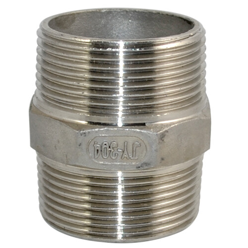 1-1/2″ 1.5″ NPT Stainless Steel 304 Pipe Thread Male Hex Nipple Fitting Adapter