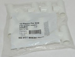 Charlotte Pipe PVC 02400C 0600HC 1/2 Inch Sch 40 Tee 10 Piece Bag White