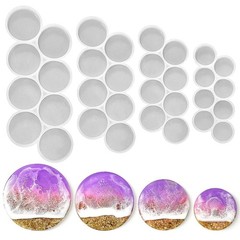 RESINWORLD 32-Cavity Set of 2”, 1.75”, 1.5”, 1.25” Circle Grip Mold, Magn…