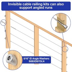 BLIKA 10 Pairs 1/8″ Invisible Cable Railing Kits for 2″x2″, 1/8″, Silver