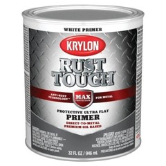 4-Krylon Rust Tough Primer, for metal surfaces White, 1 Qt. Model: K09718008