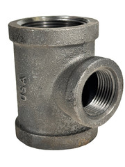 Reducing Tee 1-1/2″ x 1″ NPT Thread Class 150 Black Malleable Iron Pipe Fitting