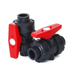PVC Ball Valve Double Union Solvent Weld 20 to 110mm Pond Fish Koi Pipe Fitting