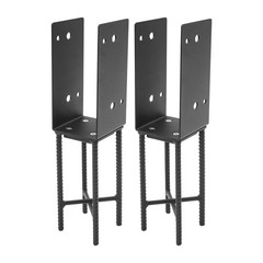 2PCS Wet Concrete Fence Post Holder U-Shape Post Base Holder for Fence, Gazebos