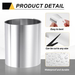 2Pcs 3in x 3.3ft Aluminum Flashing Roll, 0.05mm Metal Roof Panels for House
