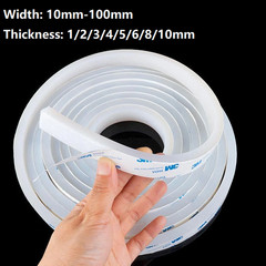 White Self-Adhesive Silicone Rubber Seal Strip Gasket Width 10-100mm Thick 1-8mm