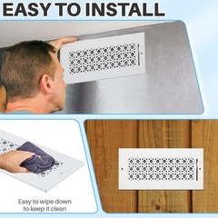 Datanly 6 Pcs Metal 10 x 4 Inch (Interior Size) White Vent Cover