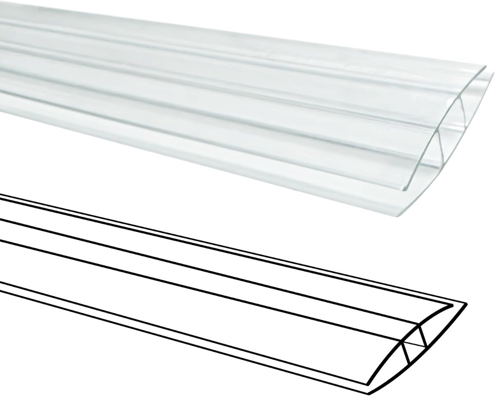20PCS Polycarbonate Panels H-Clip Connector, 4FT Long, 0.24IN High | for 0.16’’
