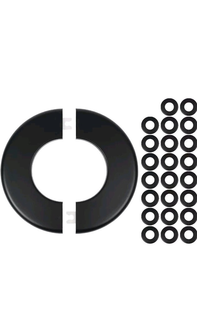 Flange Pipe Cover Decor for 2.5in/64mm Pipe Cover Decor, Black Lot of 25