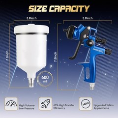 Fxfoucs Hvlp Spray Gun 1.4Mm Nozzle Car Paint Gun Premium Tool Kit Perfect For