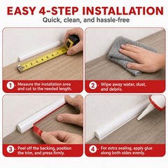 0.25″ x Mini Quarter Round Molding, 10FT 1/4 in x 10 ft, White
