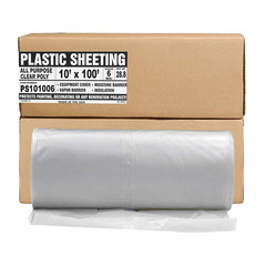 Plastic Sheeting – 10′ X 100′, 6 MIL Heavy Duty Gauge – Clear Vapor and Moisture