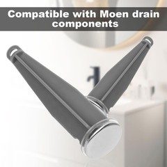 2pcs Bathroom Sink Pop Up Stoppers, Chrome Plug Medium, Gray