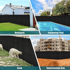 UIRWAY Privacy Screen Fence 4ft x 50ft Black, Heavy Duty 170GSM 90% Blockage …