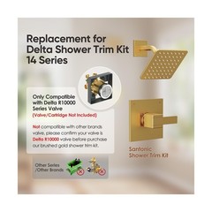 Replacement for Delta Shower Trim Kit Modern 14 Series, 6-Inch Brushed Gold S…