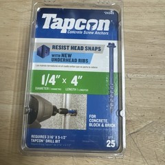 Tapcon 1/4 in. x 4 in. Hex-Washer-Head Concrete Anchors (25-Pack)