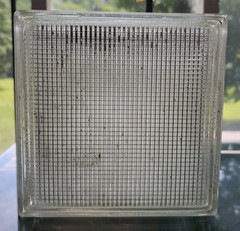 Reclaimed Architectural Salvage Glass Block Lines 7-3/4″ x 7-3/4″ x 3-7/8″