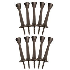 10-Pack Solid Steel Door Stops with Soft Rubber 10 Pack, Oil Rubbed Bronze