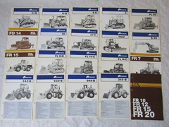 20 brochures Fiat Allis crawler dozer and wheel loader from the 70s/80s