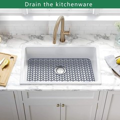 Silicone Protectors for Kitchen Sink, GUUKIN 26”x 14” 26″x 14″ Center Drain