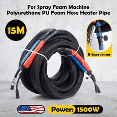 15M polyurethane PU foam hose. Heating hose. Heater pipe. For spray foam machine