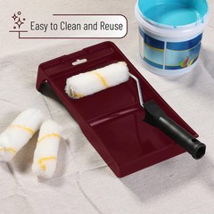 Bates Paint Tray Set – 5pcs, 4-Inch Roller Kit, Small 4″, 5 pcs, Red