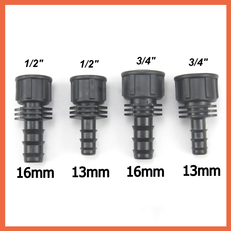 1/2″ 3/4″ Female BSP Thread 13 16mm Hose Barb Straight Plastic Connector Fitting