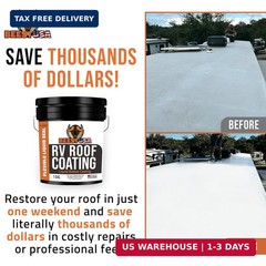 BEEST RV Roof Coating White, 1 Gallon Covers up to 50 sq ft (2 Coats), Solar Ref