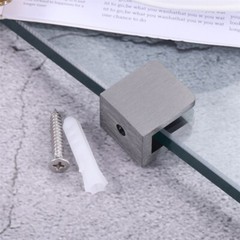 4/12Pcs Glass Clamps w Screws Matte Black for Glass Shelves Bathroom Shower Room