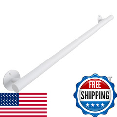 Purife 2.9 FT White Hand Rails for Indoor Stairs- 35 Inch Wall Mounted Pipe Stai