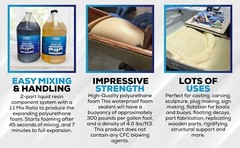 Liquid 4Lb Density Expanding 2 Part Closed Cell Polyurethane Pour Foam: Qt. Kit