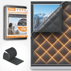 Window Insulation Kit for Winter 47″X63″ Cold Weather Thermal Curtain with Heavy