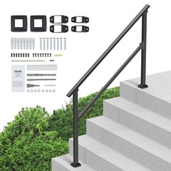 Handrails for Outdoor Steps,4-5 Step Stair Hand Rail Kit,Transitional Carbon Ste