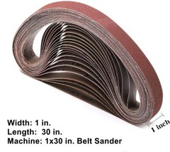 20PCS 4 x 24 inch Sanding Belts 36 60 Grit Belt Sander Sandpaper