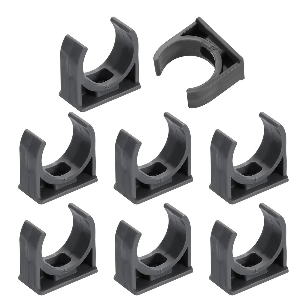 8Pcs PVC Water Pipe Clamps Clips U-Shaped Holder Buckles for 25mm OD Gray