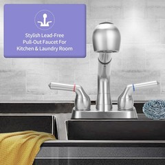 Utility Sink Faucet,Universal Laundry Tub ABS Plastic Faucet with Chrome