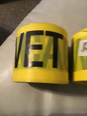 2 rolls C .H . Hanson # 16101 300′ x 3″ Yellow Vinyl WET PAINT Tape / Ribbon