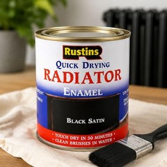 Rustins Quick Drying Radiator Enamel Satin, 8.45 Fl Oz (Pack of 1), Black