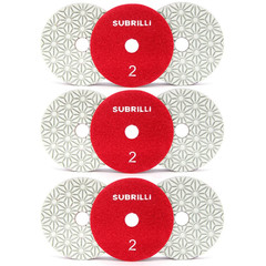 4″ Dry/Wet 3 Step Diamond Polishing Pads 9-Pcs Step 2 for Granite Marble Quartz