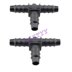 2 PCS 10mm T Piece Plastic Hose Pipe Tube Connector Joiner Air Water Fuel Car